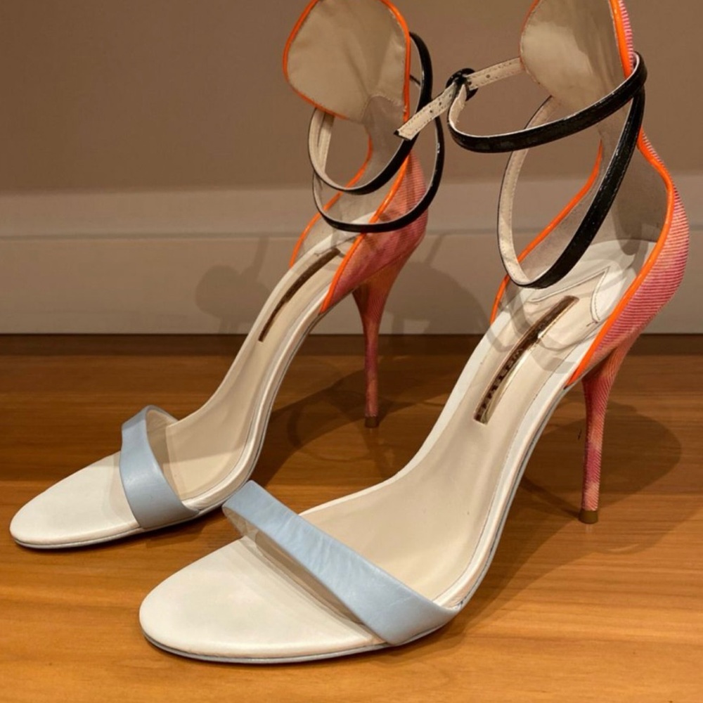 Sophia Webster Pink and Blue Heels With Ankle Strap Size 8
